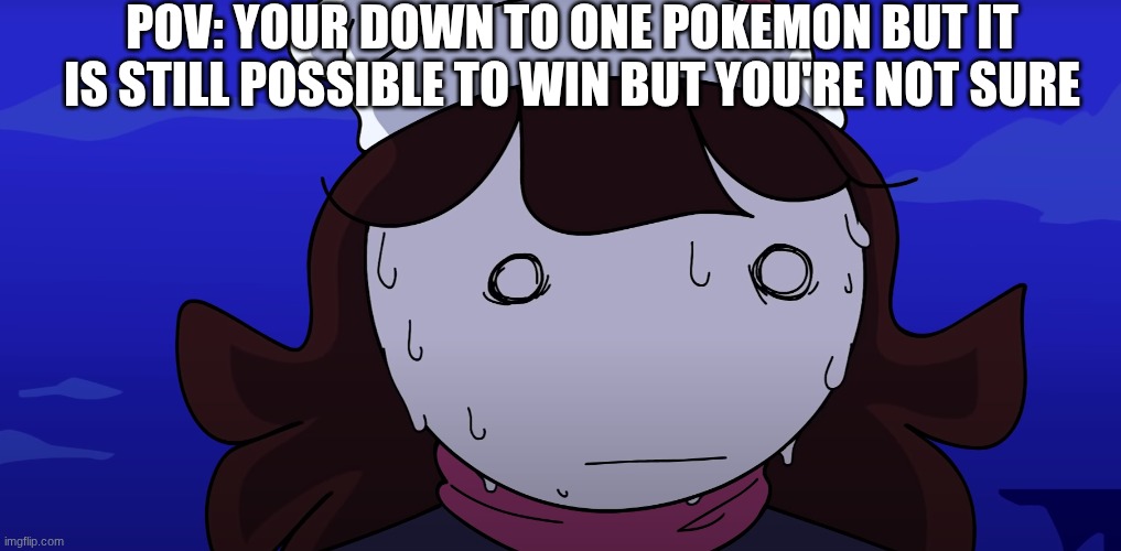 ヽ((◎д◎))ゝ | Pov: your down to one pokemon but it is still possible to win but you're not sure | image tagged in jaiden sweating nervously,pokemon,memes,funny,video games,games | made w/ Imgflip meme maker