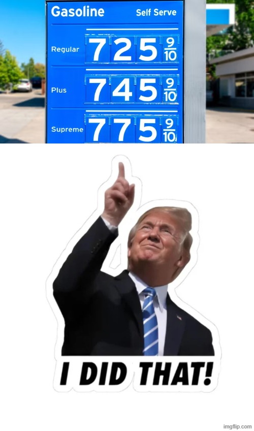 I DID THAT! | image tagged in i did it,i did nazi that coming,donald trump,gas,gas prices,political meme | made w/ Imgflip meme maker