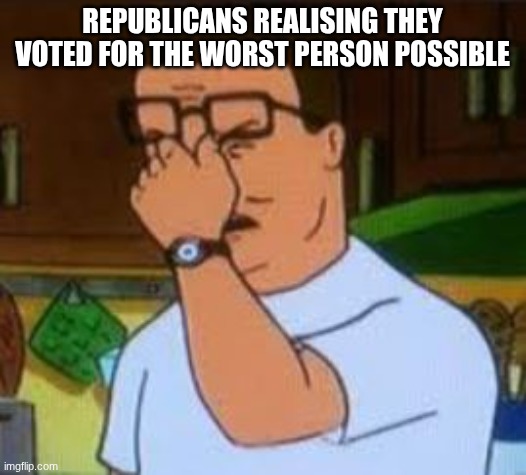 Dang it Bobby | Republicans realising they voted for the worst person possible | image tagged in dang it bobby | made w/ Imgflip meme maker