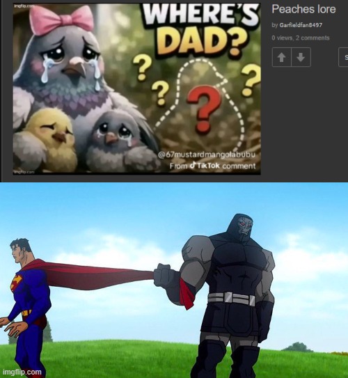 i saw what you deleted | image tagged in darkseid pulling superman cape | made w/ Imgflip meme maker