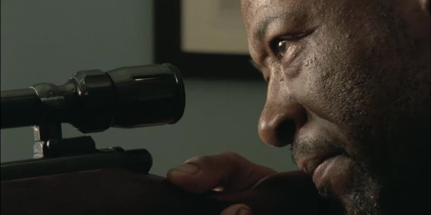 Walking Dead Morgan with a Sniper Blank Meme Template