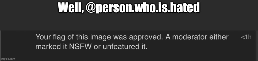 Well, @person.who.is.hated | made w/ Imgflip meme maker