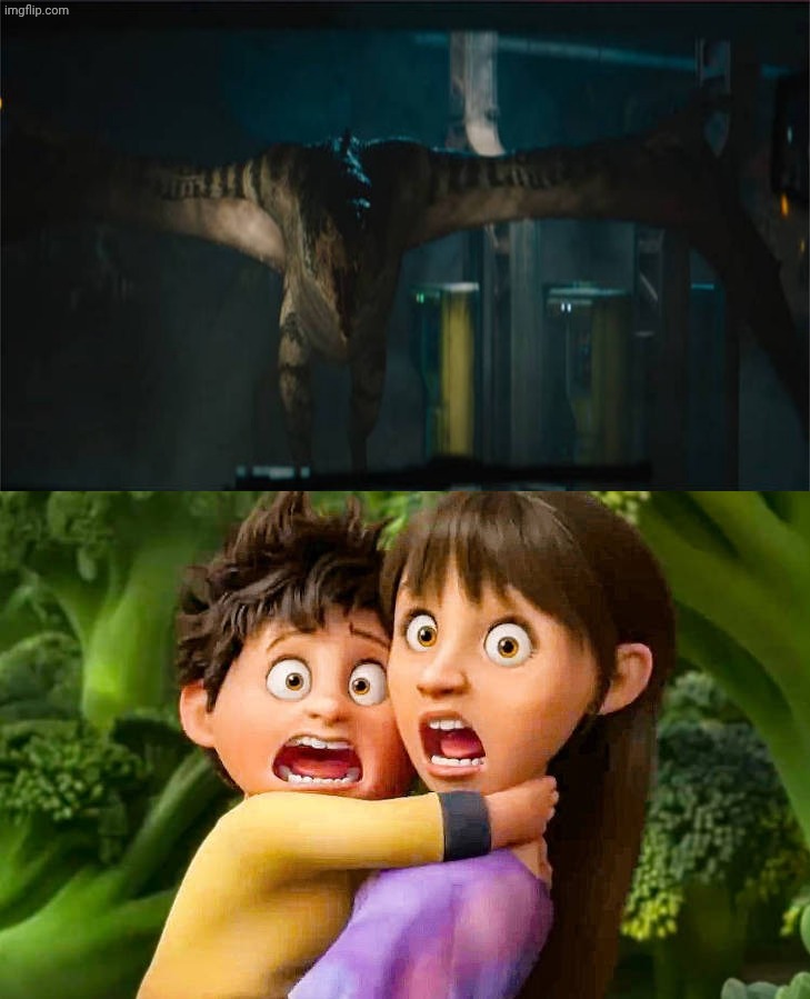 Stevie and Elliot Ting are scared of Mutadon | image tagged in stevie and elliot ting are scared of template,deviantart,jurassic world,universal studios,netflix,in your dreams | made w/ Imgflip meme maker