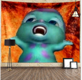 Blue cretuing screaming in fire Blank Meme Template