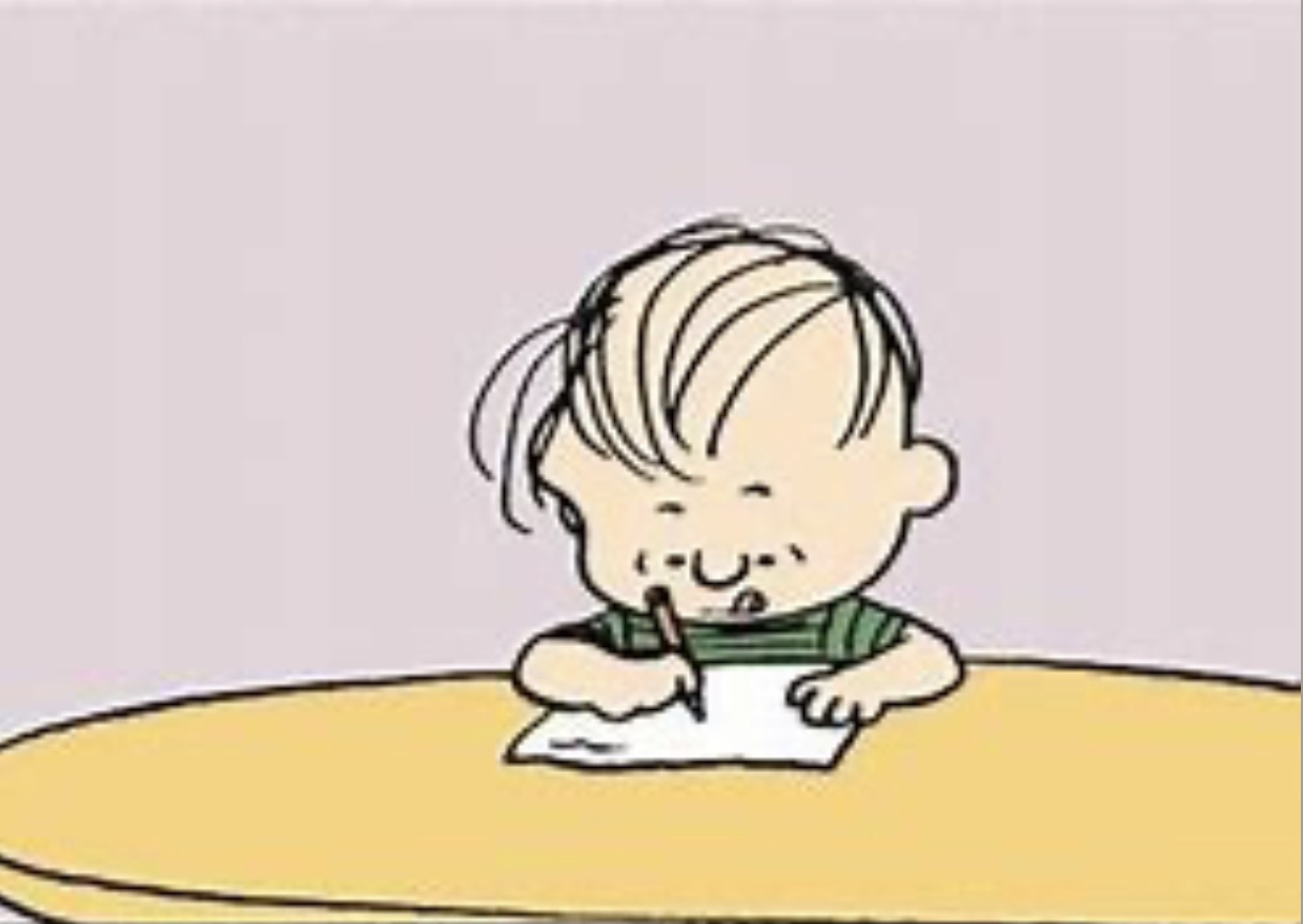 Linus writing Blank Meme Template
