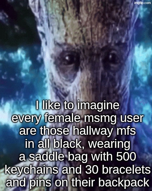 hate these mfs | I like to imagine every female msmg user are those hallway mfs in all black, wearing a saddle bag with 500 keychains and 30 bracelets and pins on their backpack | image tagged in son i'm crine | made w/ Imgflip meme maker