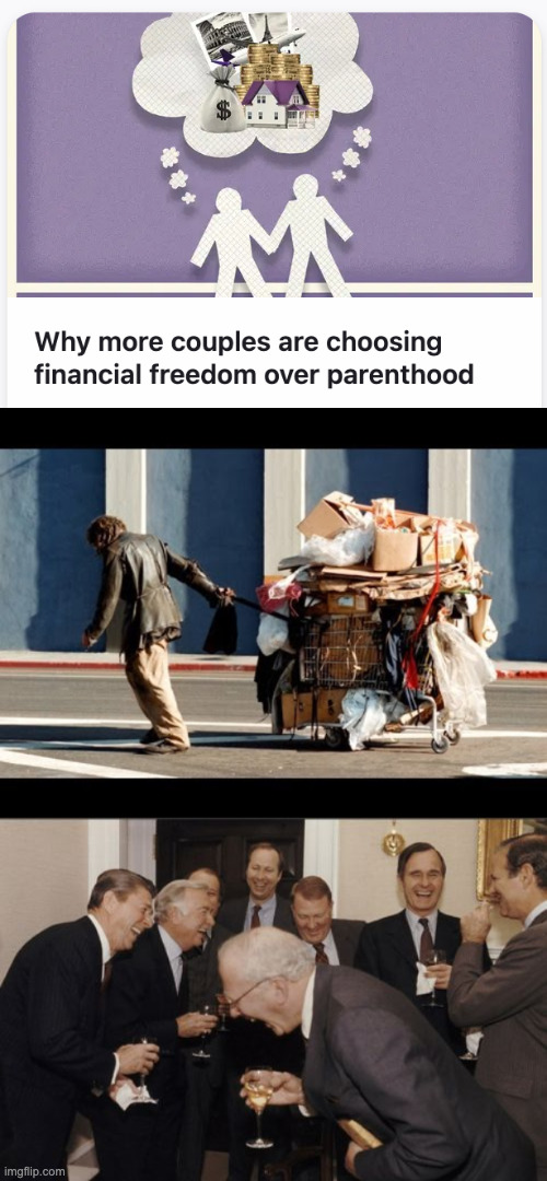 You'll Own Nothing and You'll Be Happy | image tagged in financial freedom,homeless moving,memes,laughing men in suits | made w/ Imgflip meme maker