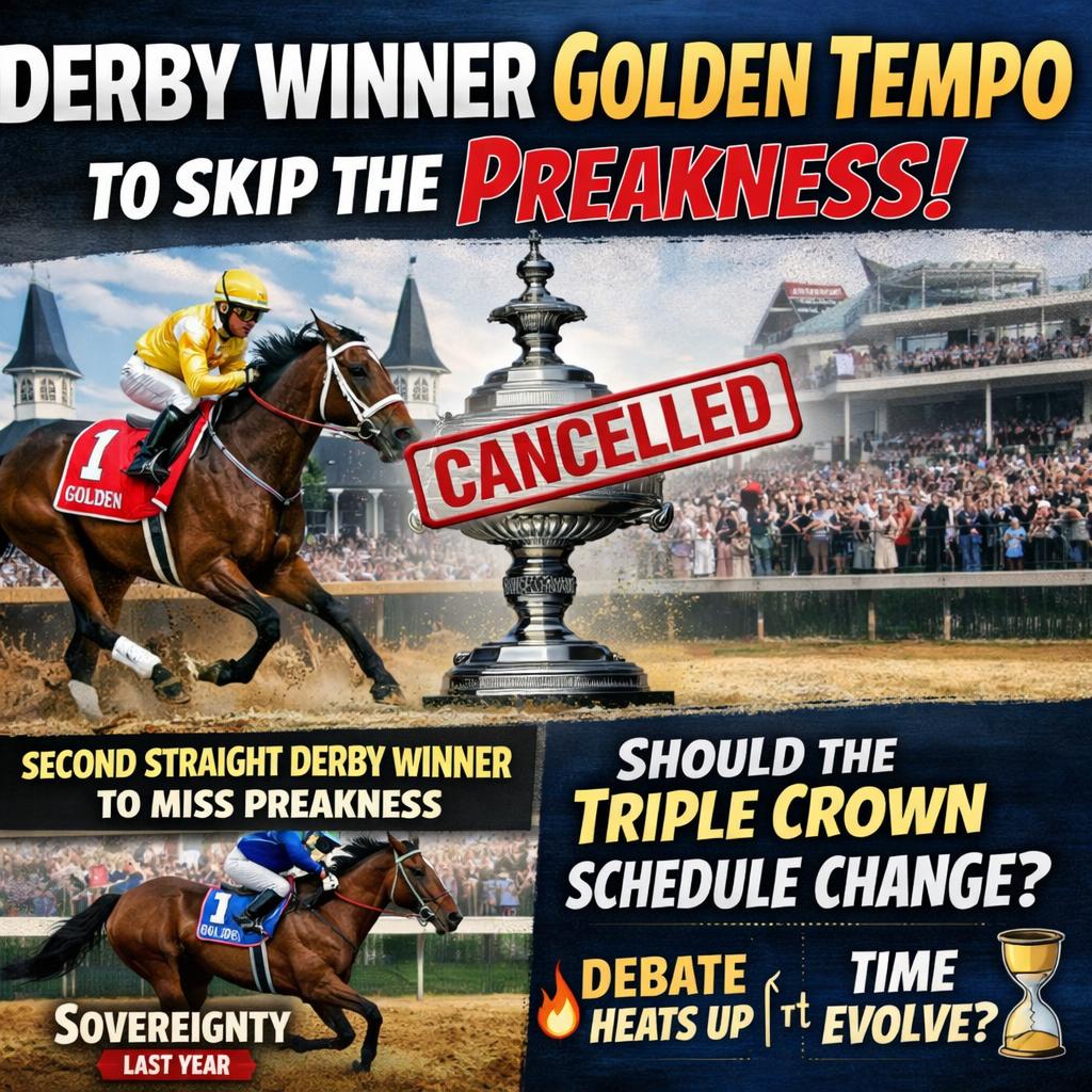 Kentucky Derby winner Golden Tempo will not run in the Preakness Blank Meme Template