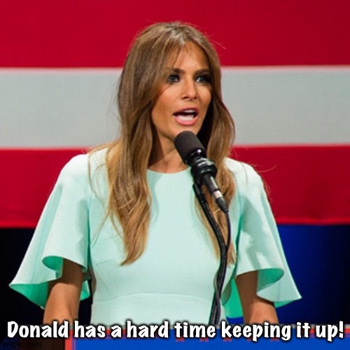 Melania Trump | Donald has a hard time keeping it up! | image tagged in melania trump | made w/ Imgflip meme maker