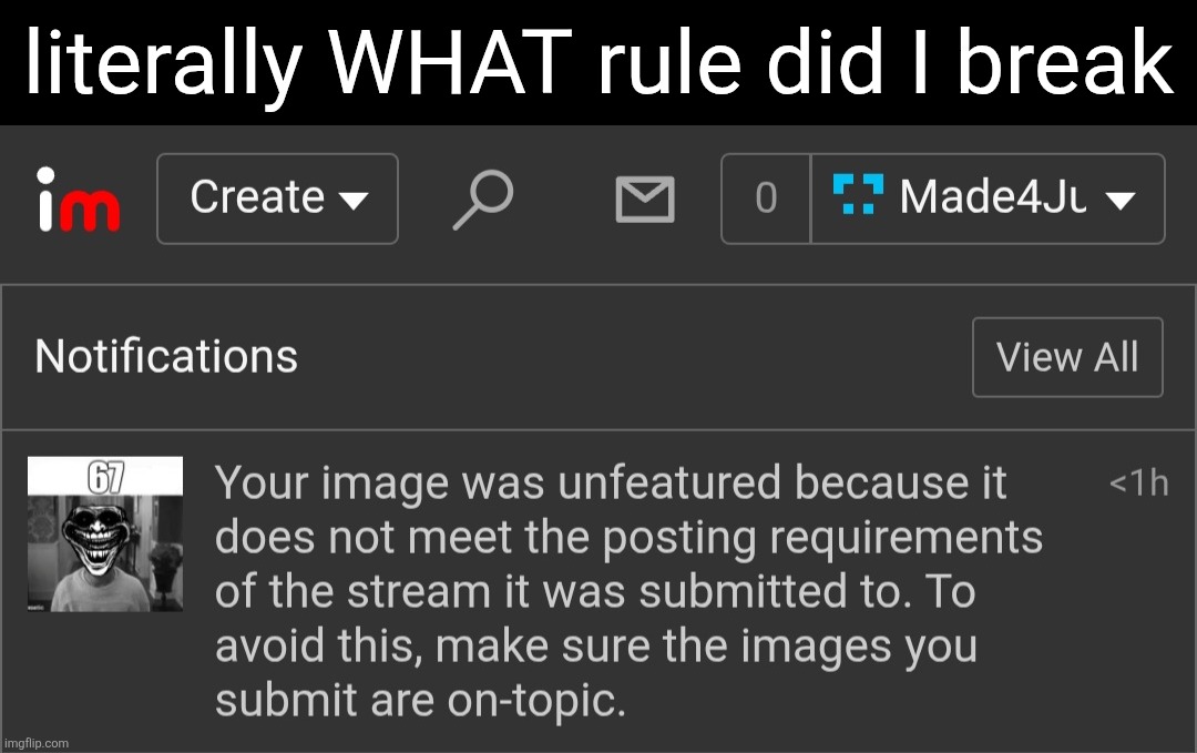 literally WHAT rule did I break | made w/ Imgflip meme maker