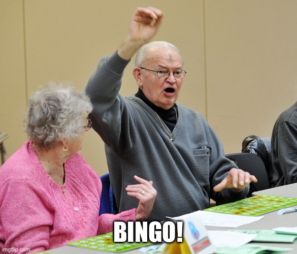 Bingo | Bingo! | image tagged in bingo | made w/ Imgflip meme maker