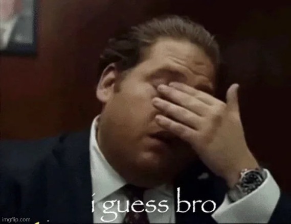 I guess bro | image tagged in i guess bro | made w/ Imgflip meme maker