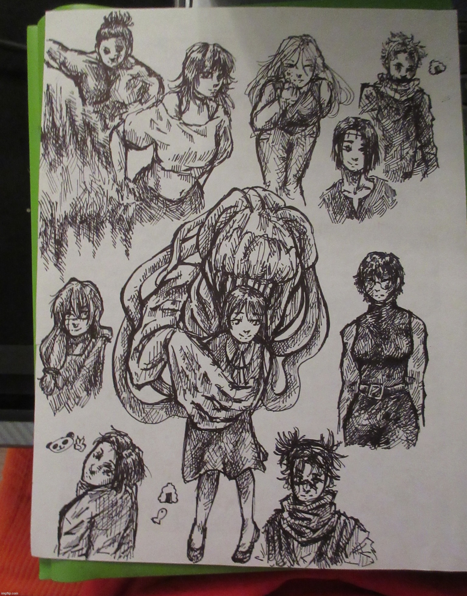 my art teacher gave me a few half dead thin sharpies and i scribbled this in band today | made w/ Imgflip meme maker