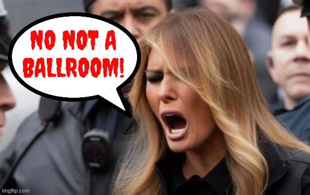 Melania no more balls | No Not a
 ballroom! | image tagged in melania no more balls,i don't care do u,stay away from me ypu perveted pedophile,ballroom with a bunker just likw hitler weanted | made w/ Imgflip meme maker