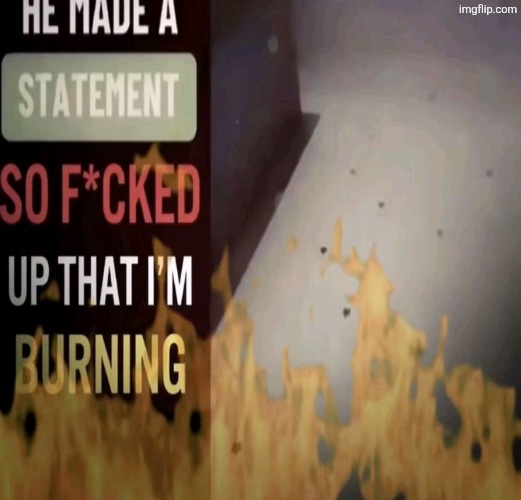 He made a statement so f'ed up | image tagged in he made a statement so f'ed up | made w/ Imgflip meme maker