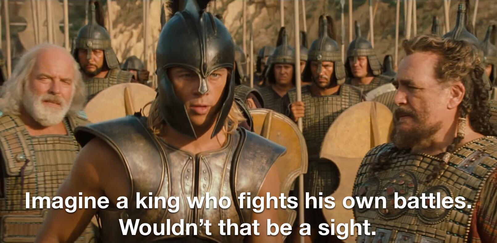 A king fighting his own battles Blank Meme Template