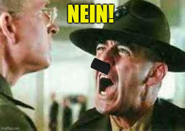 If the sergeant was Hitler | Nein! | image tagged in drill sergeant yelling | made w/ Imgflip meme maker
