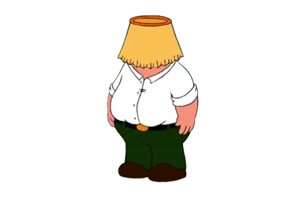 Peter Griffin hiding in Lampshade Blank Meme Template