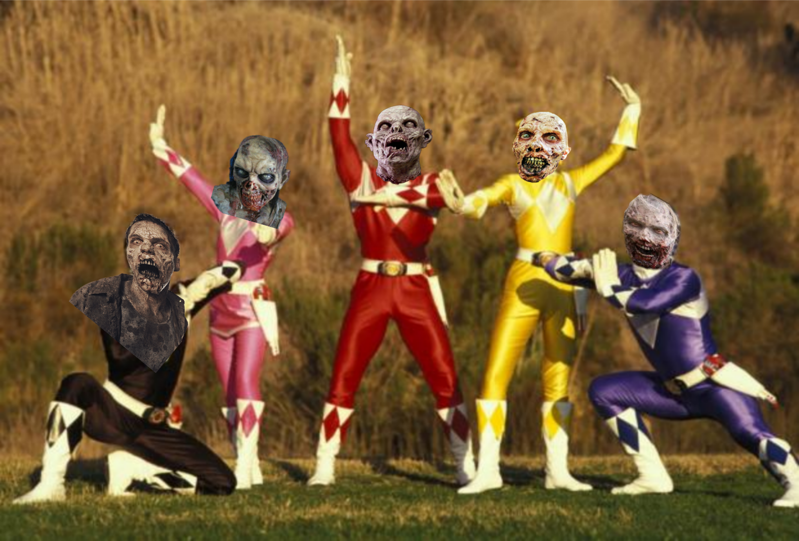 Zombie Power Rangers Blank Meme Template
