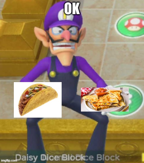 Waluigi Holding Something | ok | image tagged in waluigi holding something | made w/ Imgflip meme maker