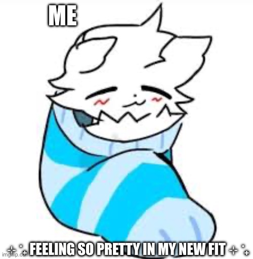 Just put on my first femboy outfit! Love it | Me; ⊹ ࣪ ˖ Feeling so pretty in my new fit ⊹ ࣪ ˖ | image tagged in femboy,lgbtq | made w/ Imgflip meme maker