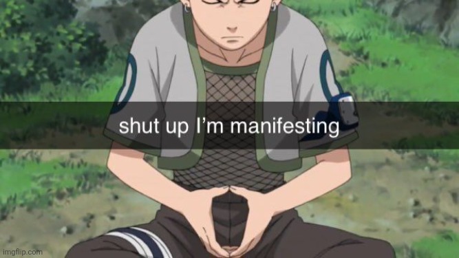 got banned for 2 hours rn lwk kinda deserved | image tagged in shut up i'm manifesting | made w/ Imgflip meme maker