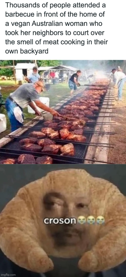 I wanna enjoy the barbecue ... | image tagged in croson | made w/ Imgflip meme maker