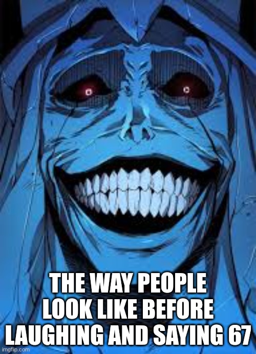 They all and you probably did | The way people look like before laughing and saying 67 | image tagged in solo leveling,remix,memes,funny | made w/ Imgflip meme maker