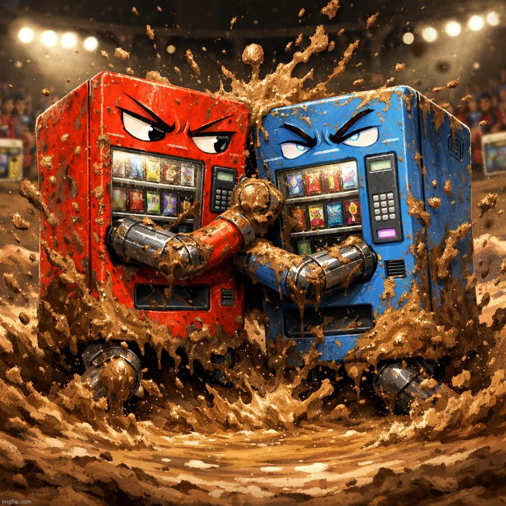 american politics be like | image tagged in 2 vending machines mud wrestling | made w/ Imgflip meme maker