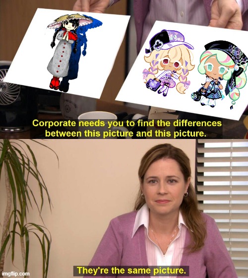 When I see the same hair and outfit | image tagged in they are the same picture | made w/ Imgflip meme maker