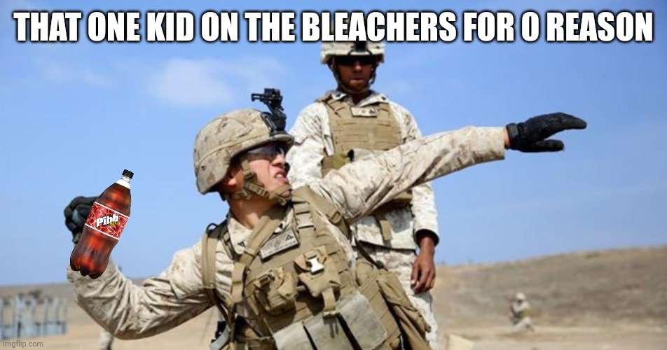 Toss grenade | That one kid on the bleachers for 0 reason | image tagged in toss grenade | made w/ Imgflip meme maker