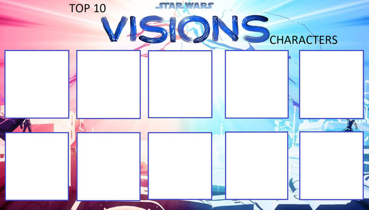 top 10 Star Wars Visions Characters Blank Meme Template