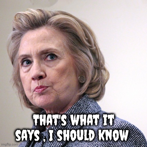hillary clinton pissed | That's what it says , I should know | image tagged in hillary clinton pissed | made w/ Imgflip meme maker