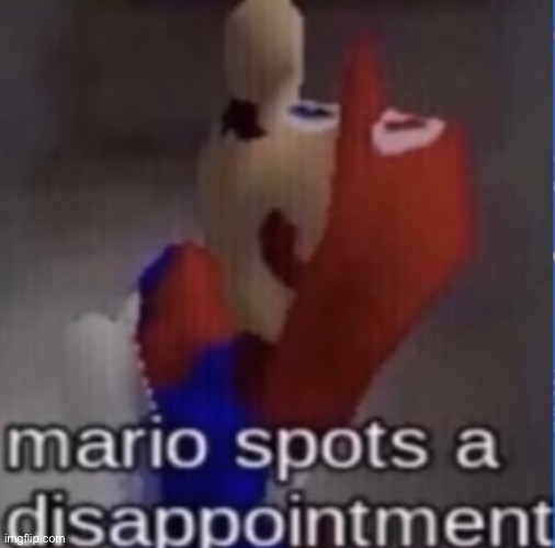 Disappointment | image tagged in mario spots a disappointment | made w/ Imgflip meme maker