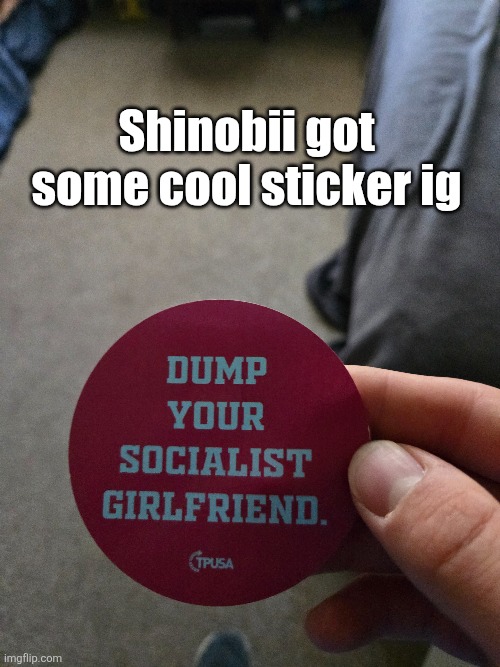 Peak life advice | Shinobii got some cool sticker ig | image tagged in shinobii,sticker,socialism,socialist,advice,girlfriend | made w/ Imgflip meme maker