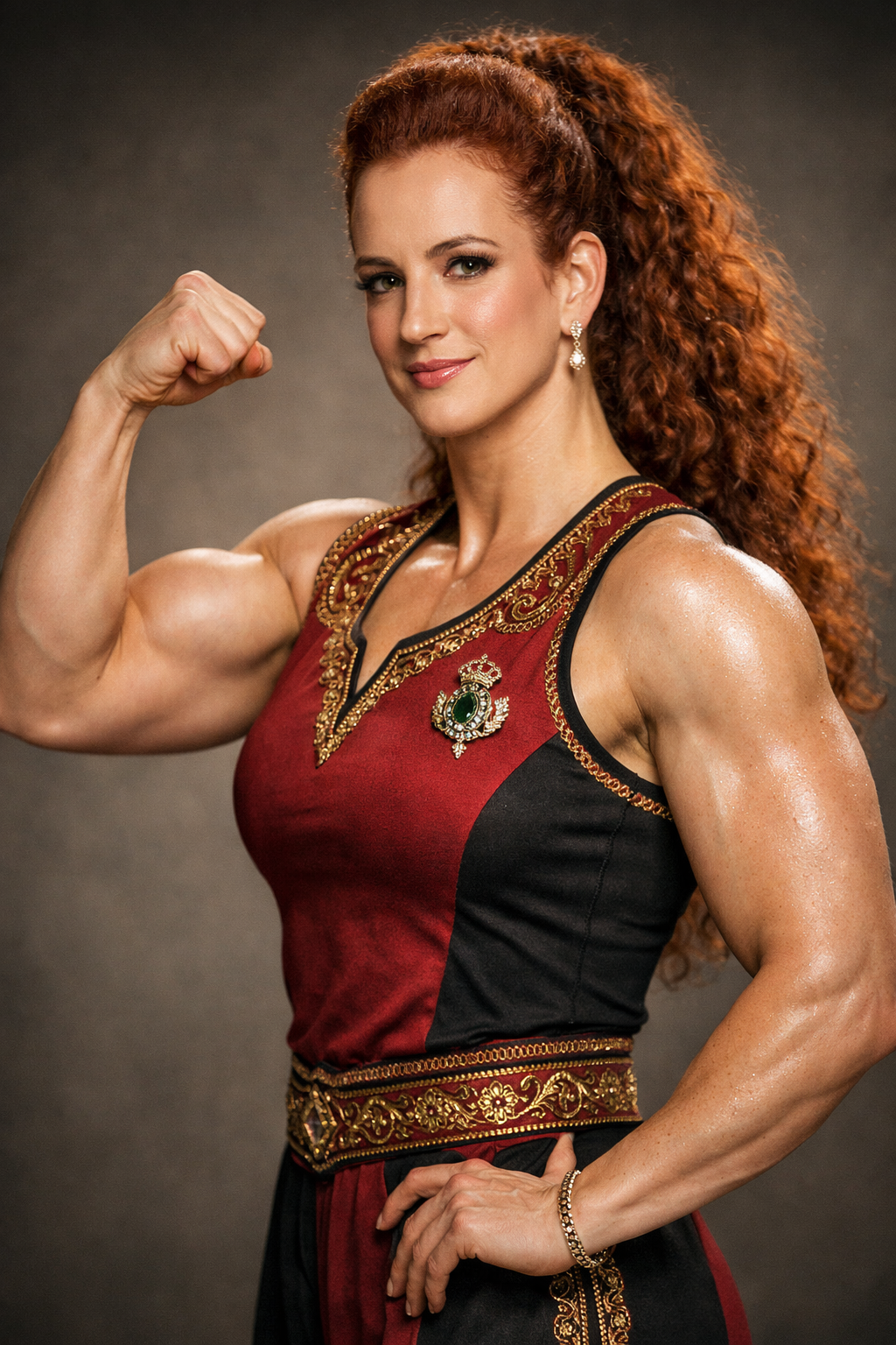 Salma Bennani as a bodybuilder Blank Meme Template