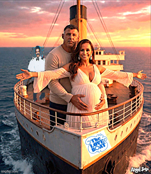 High Quality Mike Vrabel and Dianna Russini on the love boat Blank Meme Template