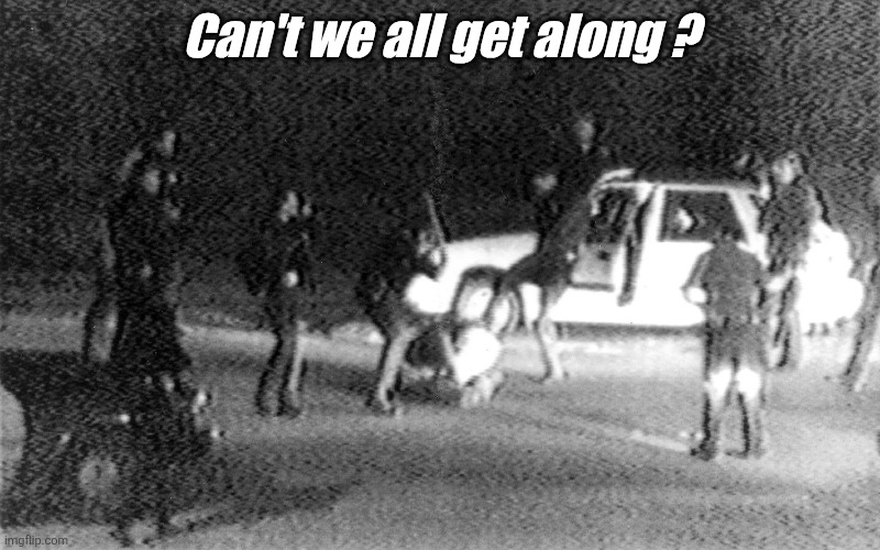 Rodney King | Can't we all get along ? | image tagged in rodney king,king | made w/ Imgflip meme maker