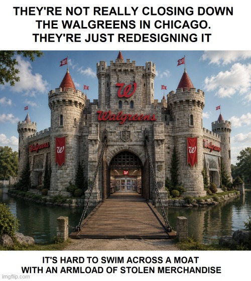 Walgreens In Chicago | image tagged in walgreens,castle,chicago | made w/ Imgflip meme maker