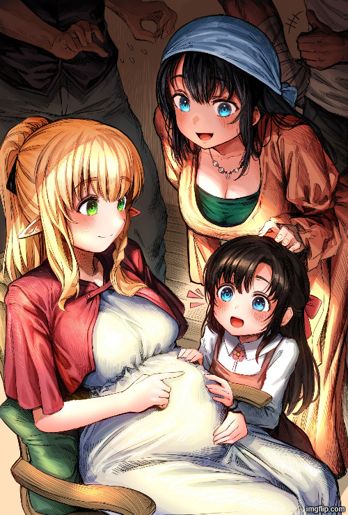 peak of cuteness (mayternity 02) | image tagged in mayternity,cute,art,manga,boroboro no elf-san wo shiawase ni suru kusuriuri-san | made w/ Imgflip meme maker