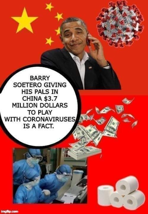 Obama paid for Covid 19 | image tagged in obama paid for covid 19 | made w/ Imgflip meme maker