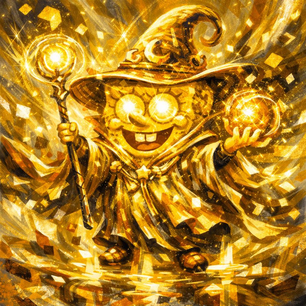 Gold spongebob Blank Meme Template