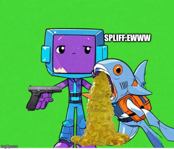 Spliff vs Finn I'm Excited when Ai gets good enough to create my character so I don't have to draw | Spliff:Ewww | image tagged in finn the shark,spliff,oc,my haters,annoying kid,anti cringe | made w/ Imgflip meme maker