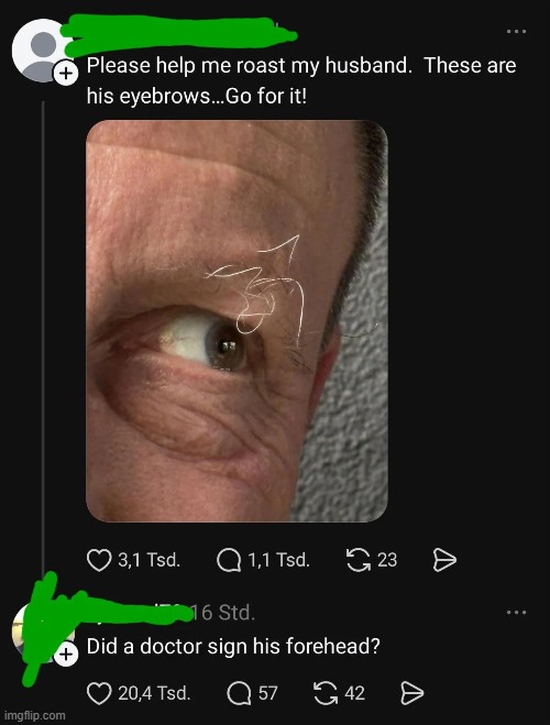 image tagged in husband,eyebrows,doctor,signature | made w/ Imgflip meme maker