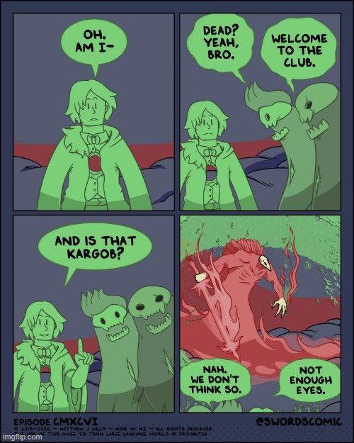 Swords Comic marches on! | image tagged in swords,ghosts,god,fire,battle,wow | made w/ Imgflip meme maker