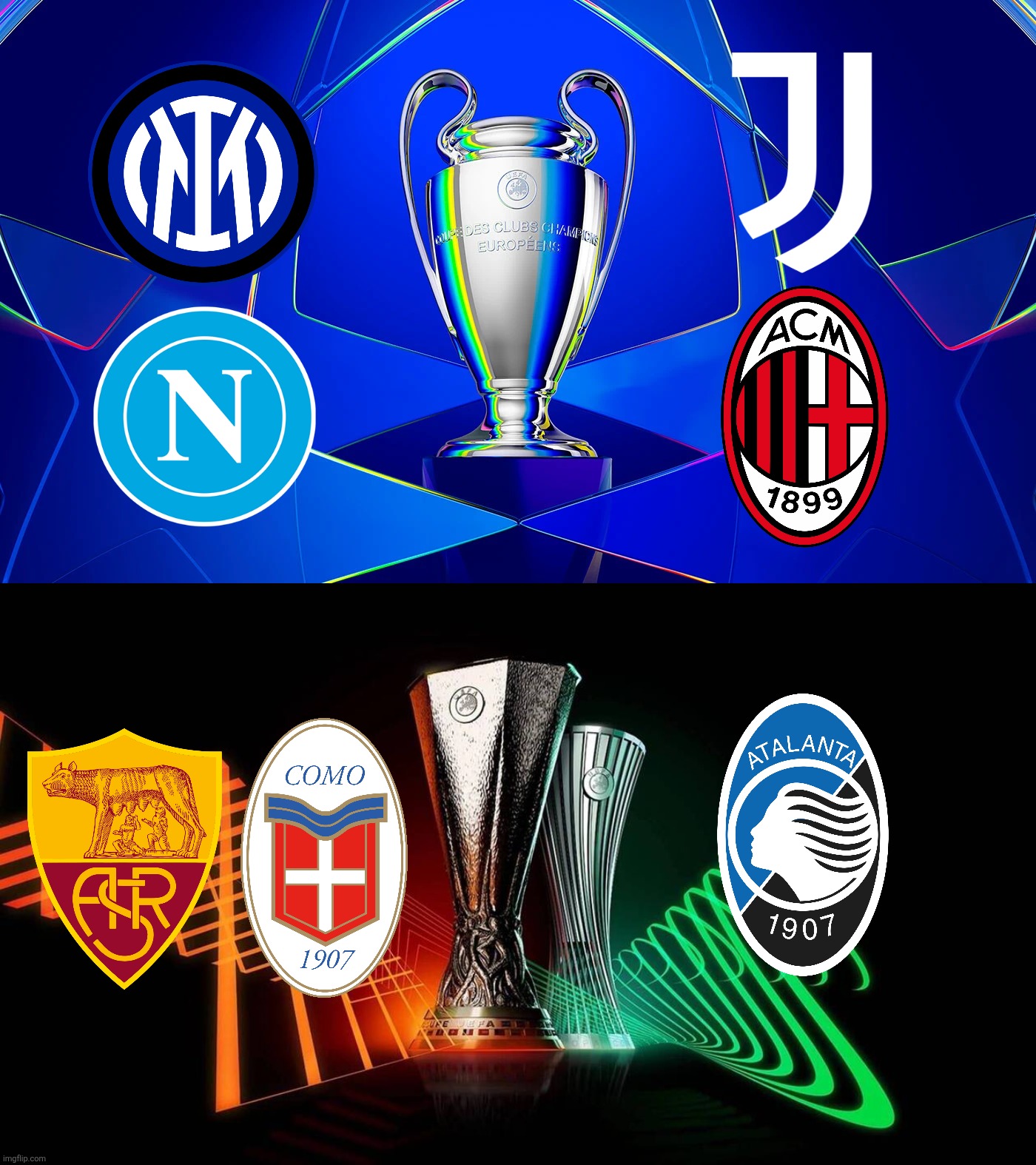 FINAL Prediction: Serie A Enilive Teams in UEFA Club Competitions 2026/27 | image tagged in inter,juventus,ac milan,serie a,champions league,napoli | made w/ Imgflip meme maker