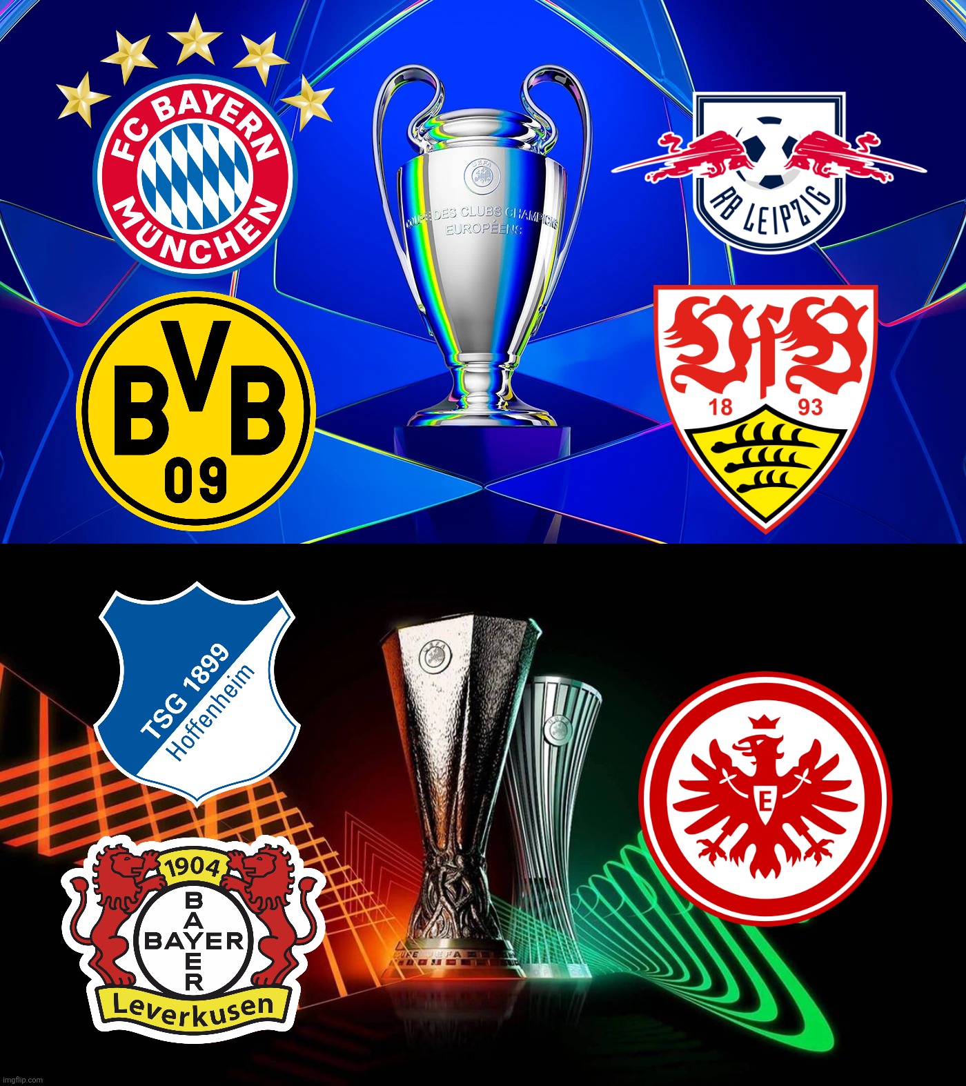 FINAL Prediction: Bundesliga Teams in UEFA Club Competitions 2026/27 | image tagged in bundesliga,bayern munich,dortmund,champions league,europa league,conference league | made w/ Imgflip meme maker