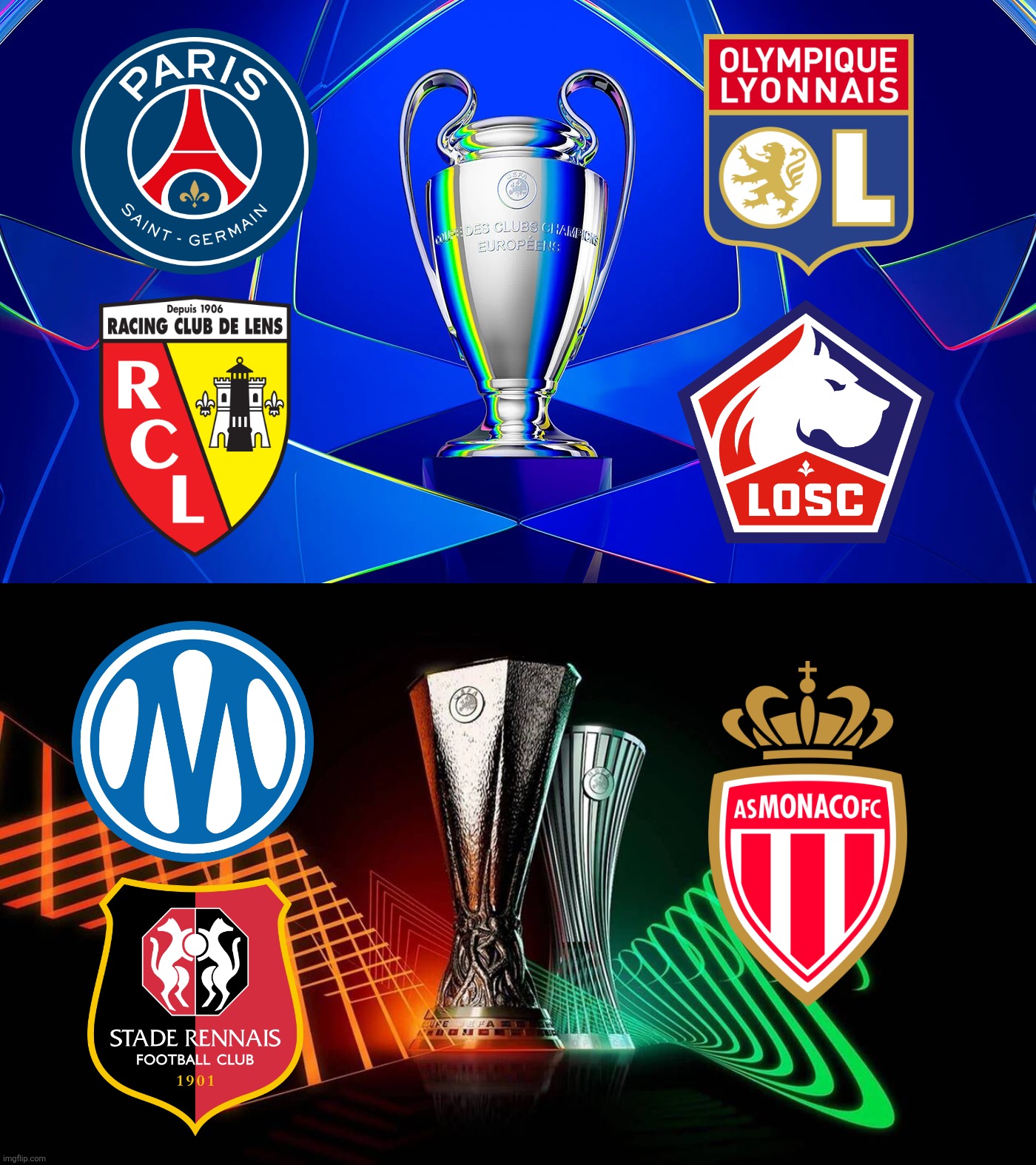 FINAL Prediction: Ligue 1 McDonald's Teams in UEFA Club Competitions 2026/27 | image tagged in psg,lyon,marseille,ligue 1,champions league,europa league | made w/ Imgflip meme maker