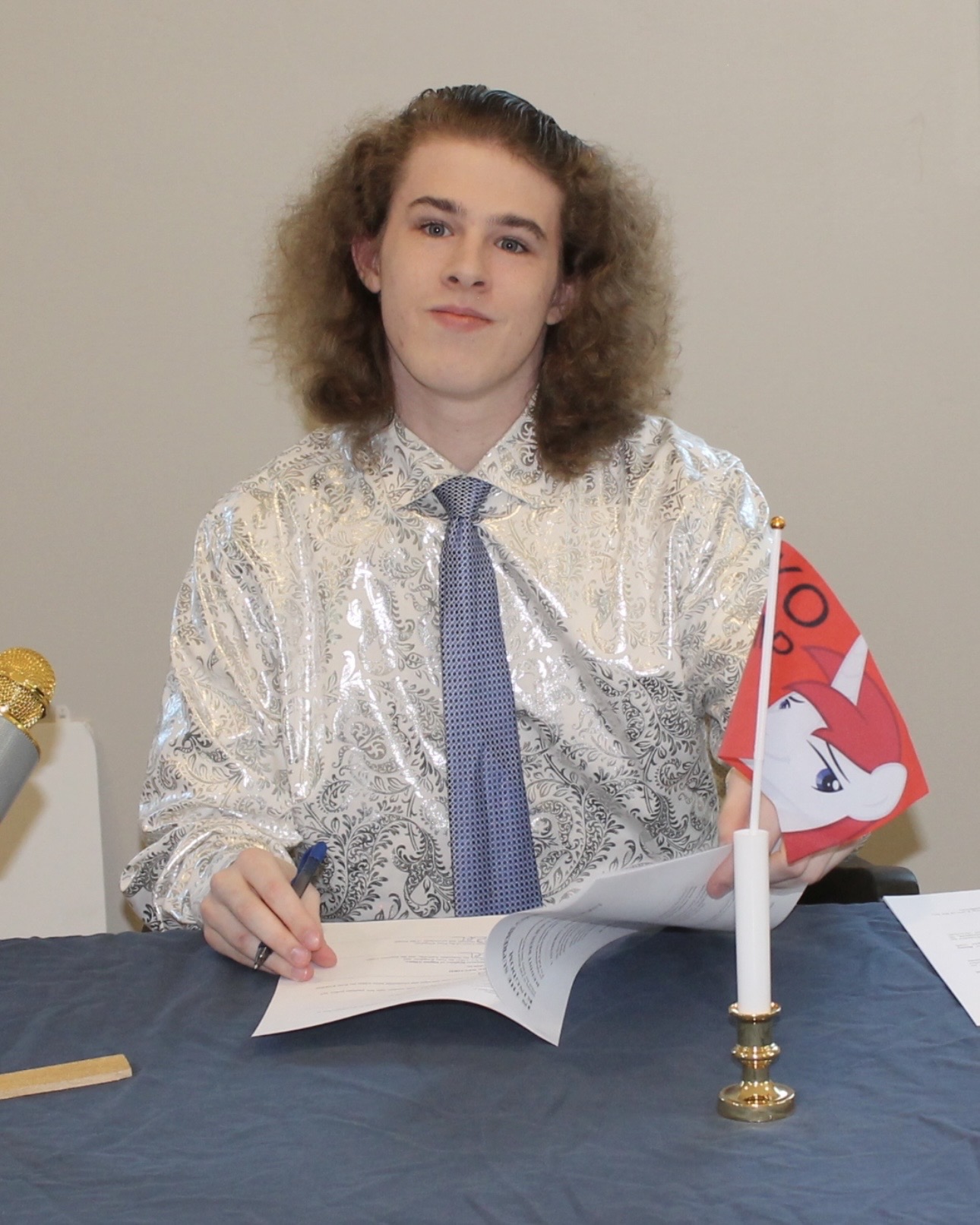 Liam Keel signs paperwork Blank Meme Template
