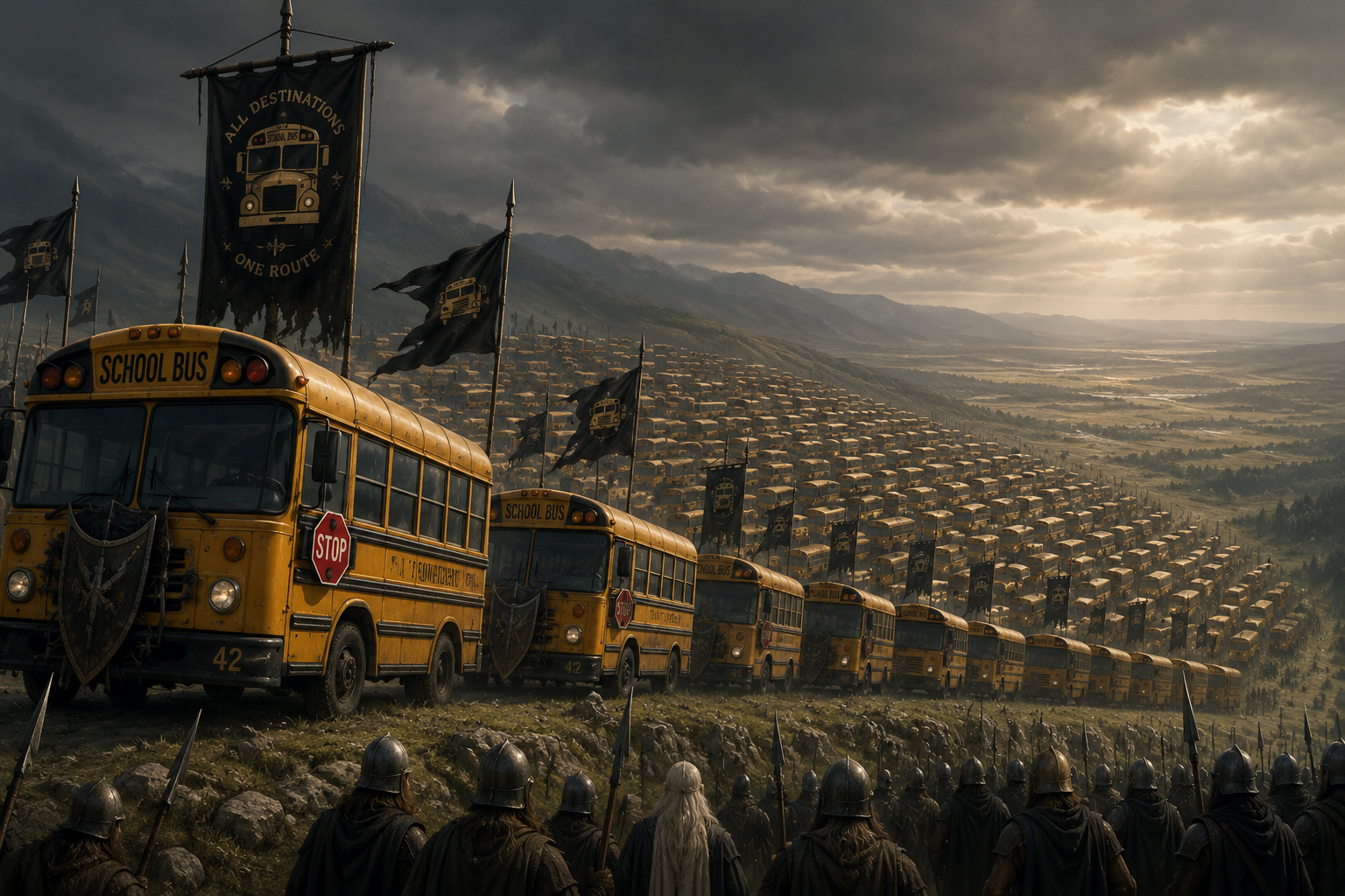 school bus army Blank Meme Template